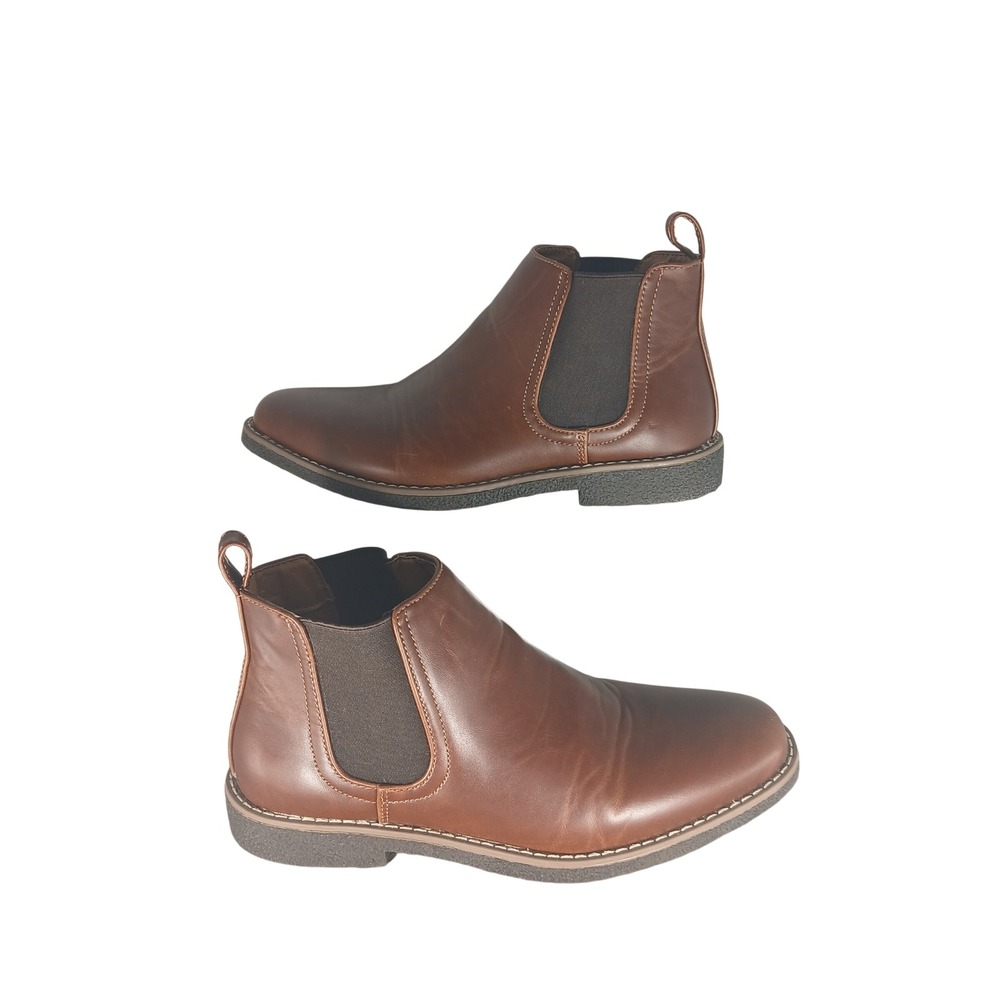 Deer Stags Zane Mens Brown Simulated Leather Chelsea Boots‎ Memory Foam Size 5M